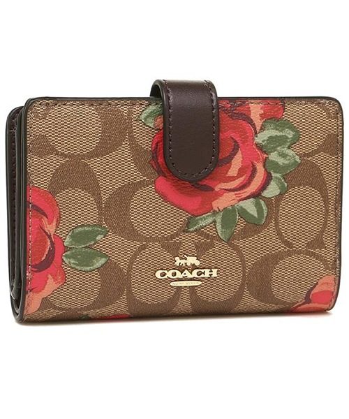 COACH F39190 IMLLW ミディアム コーナー ジップ ウォレット シグネチャー キャンバス ジャンボ フローラル プリント二つ折り財布(502045469)  | コーチ(COACH) - MAGASEEK