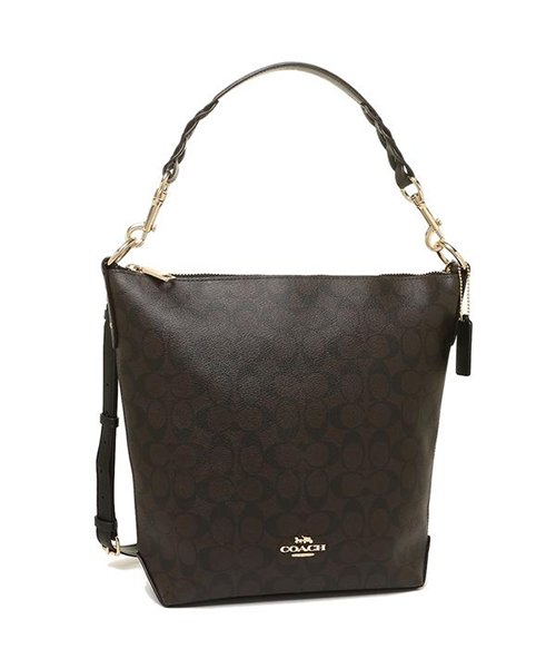 COACH(コーチ)/COACH F31477 IMAA8 アビー ダッフル シグネチャー キャンバス　 レディース ショルダーバッグ ブラウン/ブラック 茶色/ブラウン/ブラック