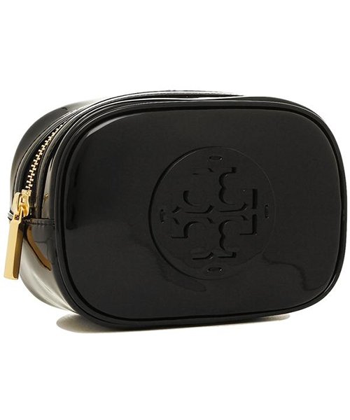 TORY BURCH(トリーバーチ)/ TORY BURCH 40926 001 STACKED PATENT SMALL COSMETIC CASE レディース 無地 BLACK 黒/BLACK