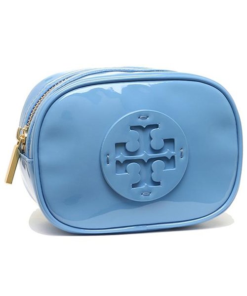 TORY BURCH(トリーバーチ)/TORY BURCH 40926 457 STACKED PATENT SMALL COSMETIC CASE レディース ポーチ 無地 ブルー 青/ブルー
