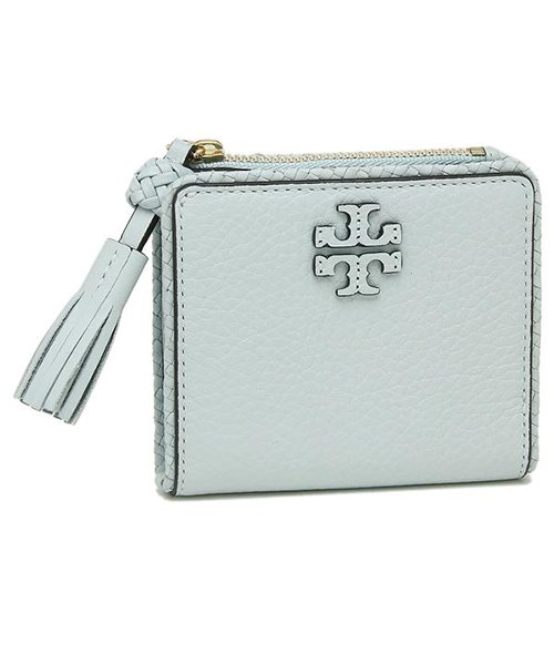 TORY BURCH(トリーバーチ)/ TORY BURCH 52722 414 TAYLOR MINI WALLET レディース 二つ折り財布 無地 SEITZER 青/ライトブルー