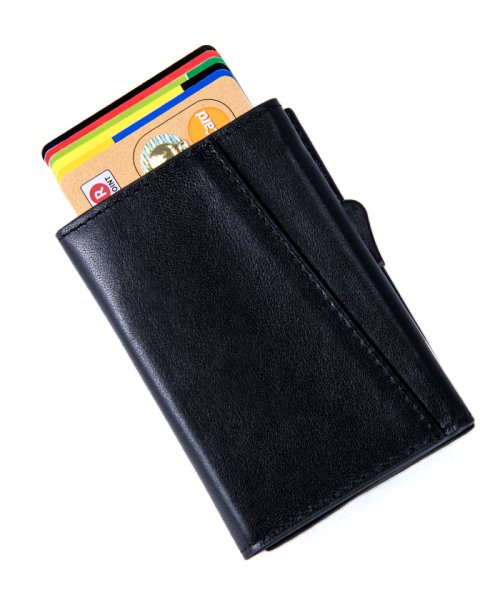 MURA(ムラ)/MURA ミニ財布 三つ折り財布 本革 スキミング防止 RFID 財布/ブラック