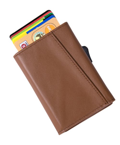 MURA(ムラ)/MURA ミニ財布 三つ折り財布 本革 スキミング防止 RFID 財布/ブラウン