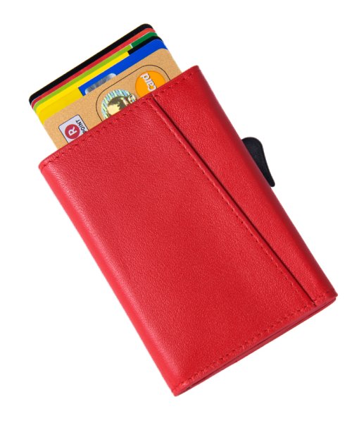 MURA(ムラ)/MURA ミニ財布 三つ折り財布 本革 スキミング防止 RFID 財布/レッド