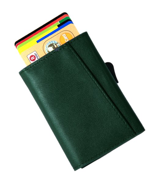 MURA(ムラ)/MURA ミニ財布 三つ折り財布 本革 スキミング防止 RFID 財布/グリーン