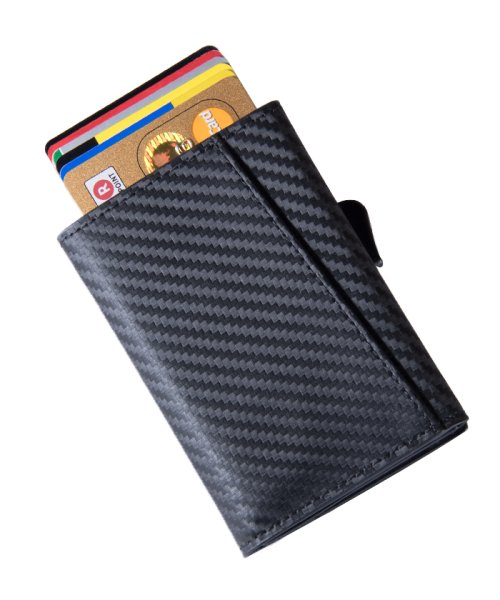 MURA(ムラ)/MURA ミニ財布 三つ折り財布 本革 スキミング防止 RFID 財布/ブラック系1