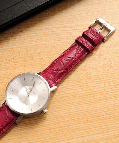 sankyoshokai(サンキョウショウカイ)/腕時計 付け替え用 ベルト 本革 アリゲーター 16mm/レッド