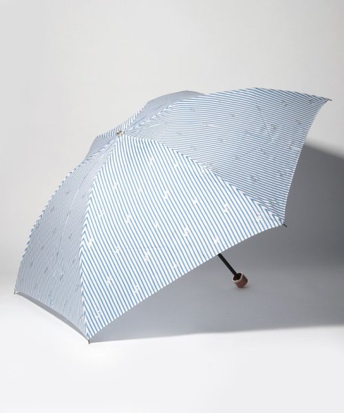 MACKINTOSH PHILOSOPHY(umbrella)(マッキントッシュフィロソフィー（傘）)/MACKINTOSH PHILOSOPHY 婦人折りたたみ傘 ストライプ/スカイブルー