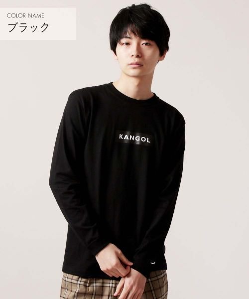 THE CASUAL(ザ　カジュアル)/(カンゴール) KANGOL ボックスロゴ長袖Tシャツカットソー/ブラック