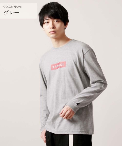 THE CASUAL(ザ　カジュアル)/(カンゴール) KANGOL ボックスロゴ長袖Tシャツカットソー/グレー