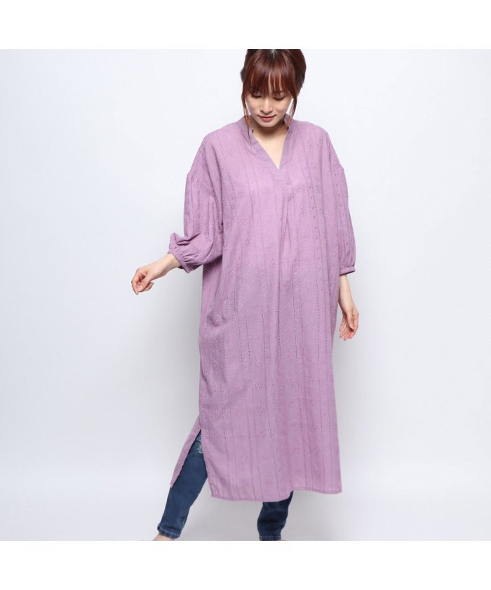 アウリィ Auli コットン刺繍bigシャツワンピース Pk アウリィ Auli Magaseek