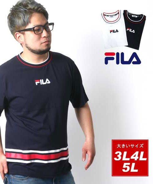 MARUKAWA(大きいサイズのマルカワ)/【FILA】 大きいサイズ メンズ フィラ 半袖 Tシャツ ブランド/ネイビー