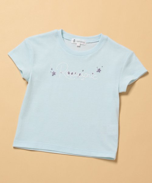 ROPE' PICNIC　KIDS(ロぺピクニックキッズ)/【ROPE' PICNIC KIDS】ロゴプリントTシャツ/サックス（48）