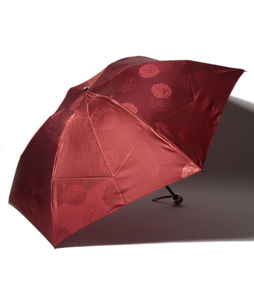 LANVIN Collection(umbrella)(ランバンコレクション（傘）)/LANVIN COLLECTION 婦人 ミニ傘 カチオン ジャガード バラ/レッド