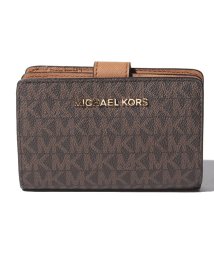 MICHAEL KORS(マイケルコース)/MICHAEL KORS 35F8GTVF2B JET SET TRAVEL BIFOLD ZIP COIN WALLET レディース 二つ折り財布/ブラウン