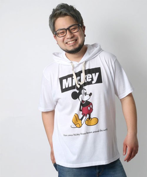 クーポン セール 33 Off Disney 大きいサイズ メンズ ディズニー ミッキー マウス Tシャツ パーカー 半袖 Tパーカー ブランド 大きいサイズのマルカワ Marukawa Magaseek