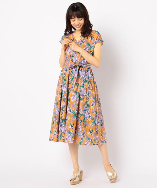 セール カットジャガードフラワープリントワンピース ノーリーズ Nolley S Magaseek