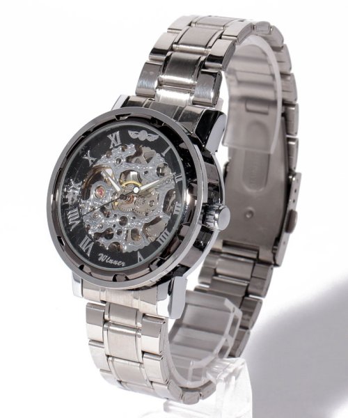 SP(エスピー)/【ATW】自動巻き腕時計 ATW013 メンズ腕時計/シルバー×ブラック