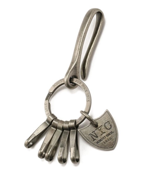 Schott(ショット)/FISH HOOK KEY－RING/フィッシュ フック キーリング/SILVER