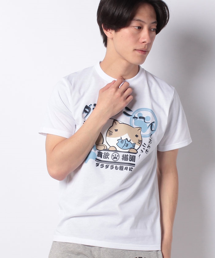 ねこぶちさん プリント 半袖Tシャツ