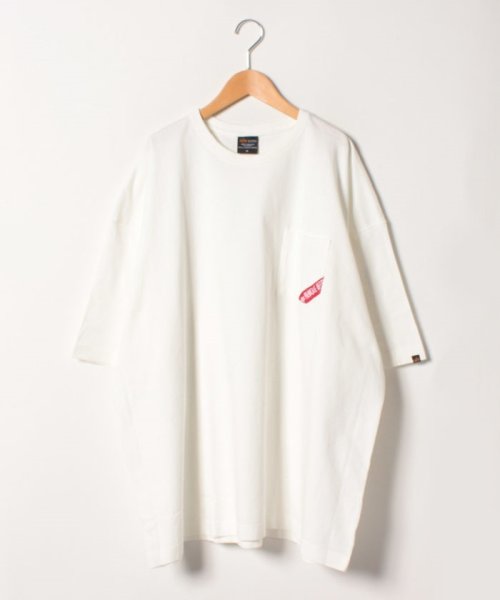 MARUKAWA(大きいサイズのマルカワ)/【ALPHA INDUSTRIES INC】 大きいサイズ メンズ アルファインダストリーズ ポケット 付き 半袖 Tシャツ ブランド/ホワイト