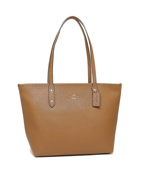 COACH(コーチ)/コーチ バッグ アウトレット COACH F58846 シティ ジップ トート クロスグレイン レザー レディース トートバッグ 無地/ライトサドル