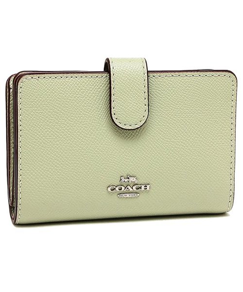 COACH(コーチ)/COACH 財布 アウトレット コーチ F11484 クロスグレイン ミディアム コーナー ジップウォレット 二つ折り財布/ペールグリーン