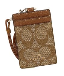 COACH(コーチ)/コーチ 定期入れ アウトレット COACH F63274 IDランヤード シグネチャー コーティング キャンバス パスケース/ブラウン