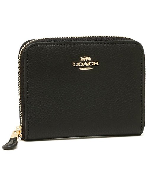 COACH(コーチ)/コーチ 財布 アウトレット COACH F24808 スモール ジップ　アラウンド ウォレット レディース 二つ折り財布 無地/ブラック