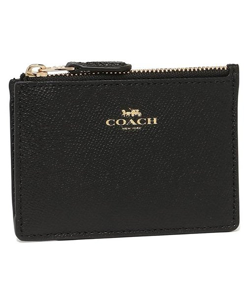 COACH(コーチ)/コーチ コインケース アウトレット COACH F12186 クロスグレインレザー ミニ スキニー IDケース レディース 小銭入れ・コインケース 無地/ブラック