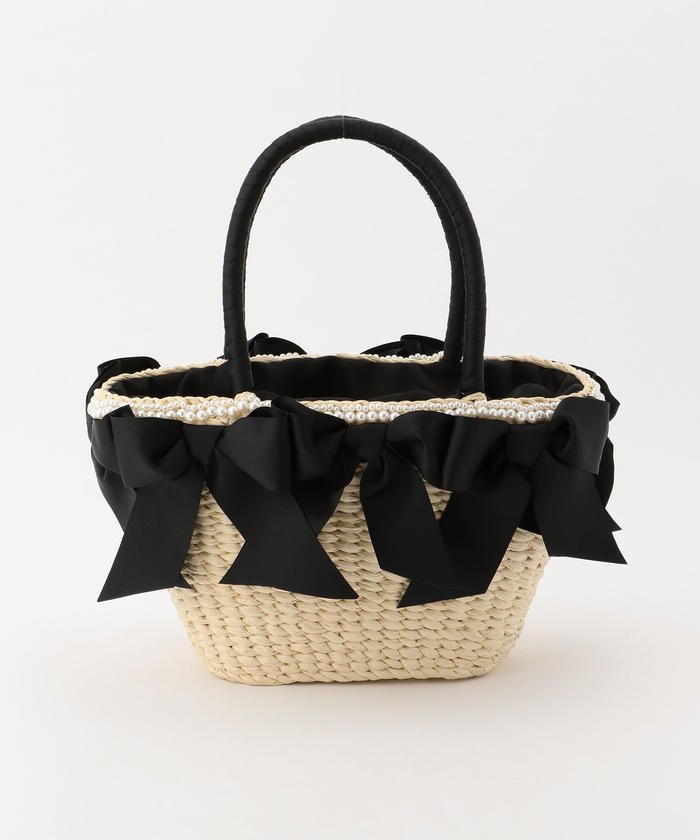 セール 美人百花5月号掲載 リボン パールかごバッグ 501486806