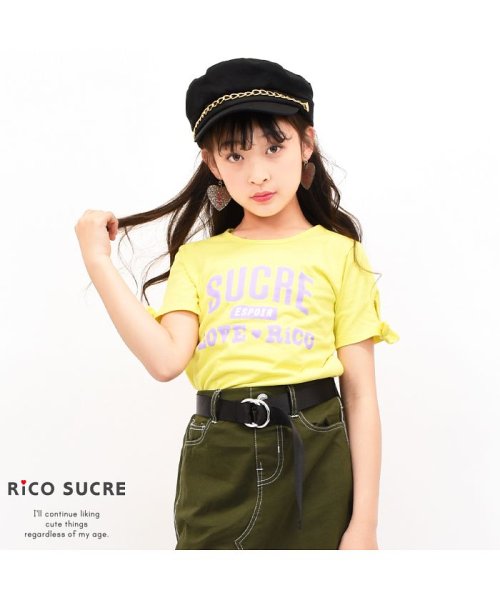 RiCO SUCRE(リコ シュクレ)/袖穴あきTシャツ/イエロー