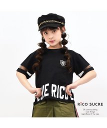 RiCO SUCRE(リコ シュクレ)/袖メッシュTシャツ/ブラック