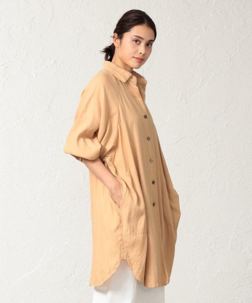 SANYO COAT(サンヨーコート)/＜BLUEFLAG＞和紙キュプラツイルシャツコート/オレンジ