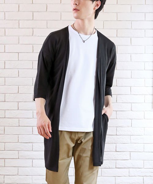 セール 15 Off 麻混リネン5分袖ロング丈カーディガン トップイズム Topism Magaseek