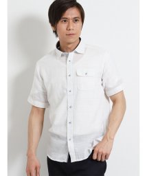 TAKA-Q(タカキュー)/スラブボーダー カッタウェイ半袖シャツ/ホワイト