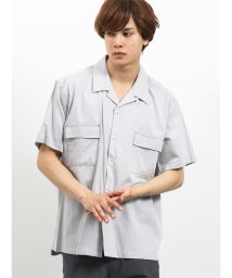 semanticdesign(セマンティックデザイン)/ポケット付きオープンカラー半袖シャツ/ライトグレー