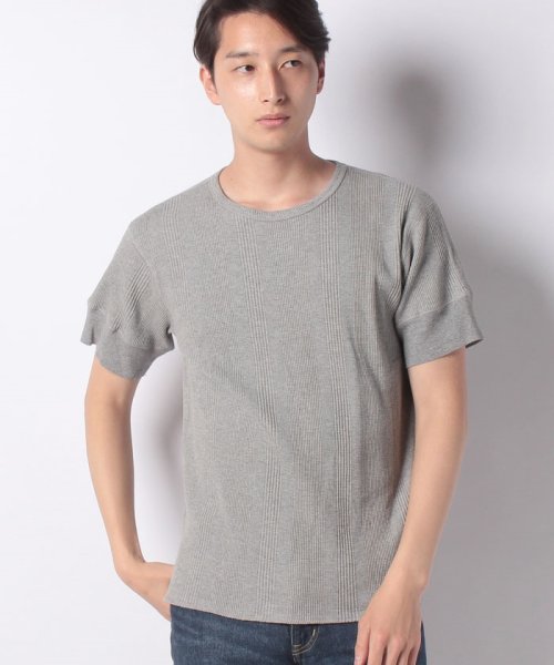 INCREWSIVE(インクルーシブ)/【INCREWSIVE】11.5オンス ランダムワッフル コットンTシャツ/グレー