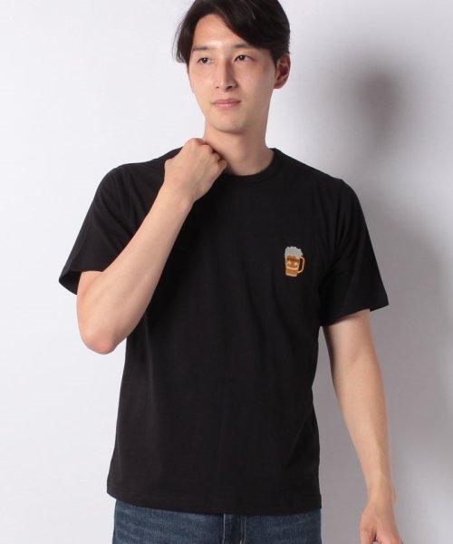 INCREWSIVE(インクルーシブ)/【INCREWSIVE】6.5オンス コットン ワンポイント刺繍Tシャツ/ブラック