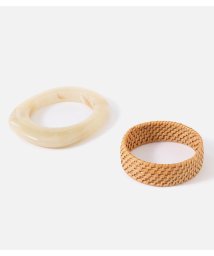 AZUL by moussy(アズールバイマウジー)/RATTAN×MARBLE BANGLE SET/柄GRY5