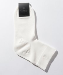 LANVIN Collection（Socks）(ランバンコレクション（ソックス）)/綿高率混ソックス(くちゴムなし)/オフホワイト