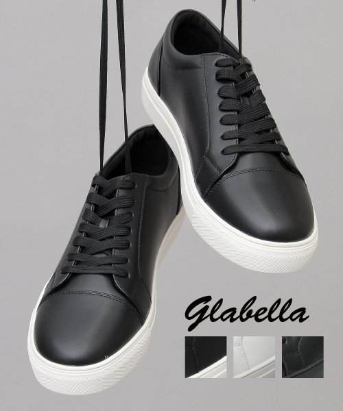 glabella(グラベラ)/glabella グラベラ シンプル メンズ スニーカー 白スニーカー 黒スニーカー ホワイト ブラック 定番 メンズシューズ カジュアル キレイめ ビジネス/ブラック