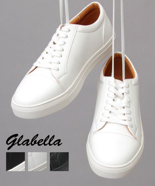 glabella(グラベラ)/glabella グラベラ シンプル メンズ スニーカー 白スニーカー 黒スニーカー ホワイト ブラック 定番 メンズシューズ カジュアル キレイめ ビジネス/ホワイト