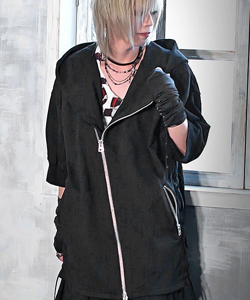 CIVARIZE シヴァーライズ レースアップ 編み上げ MA-1ジャケット 黒-