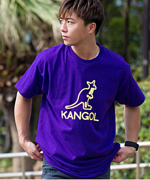 KANGOL【カンゴール】別注フロントプリントクルーネック半袖Tシャツ