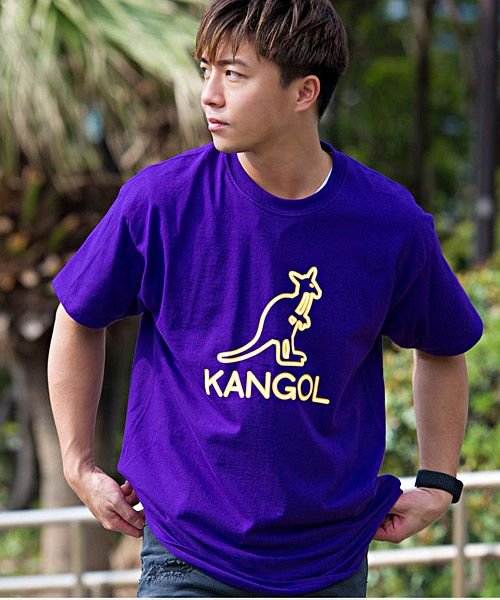 SB Select(エスビーセレクト)/KANGOL【カンゴール】別注フロントプリントクルーネック半袖Tシャツ/パープル