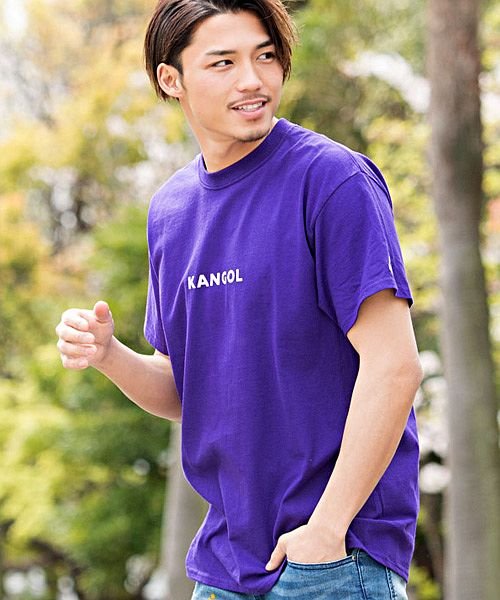 SB Select(エスビーセレクト)/KANGOL【カンゴール】フロントロゴプリントクルーネック半袖Tシャツ/パープル