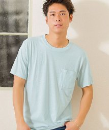 VICCI(ビッチ)/VICCI【ビッチ】無地ポケット付きビッグシルエットクルーネック半袖Tシャツ/サックス