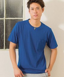 VICCI(ビッチ)/VICCI【ビッチ】無地ポケット付きビッグシルエットクルーネック半袖Tシャツ/ブルー