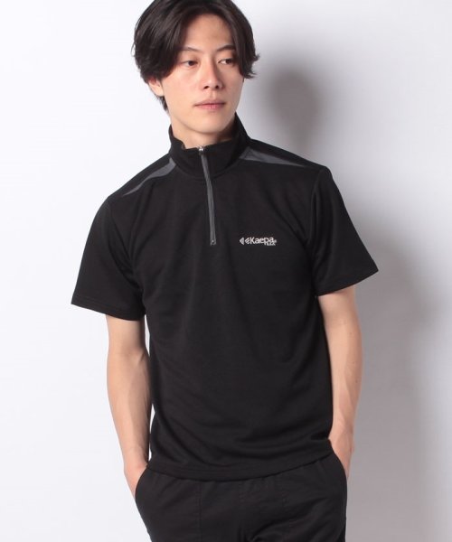 MARUKAWA(マルカワ)/【Kaepa】ケイパ ドライ ワッフル ハーフジップ 半袖Tシャツ/ブラック